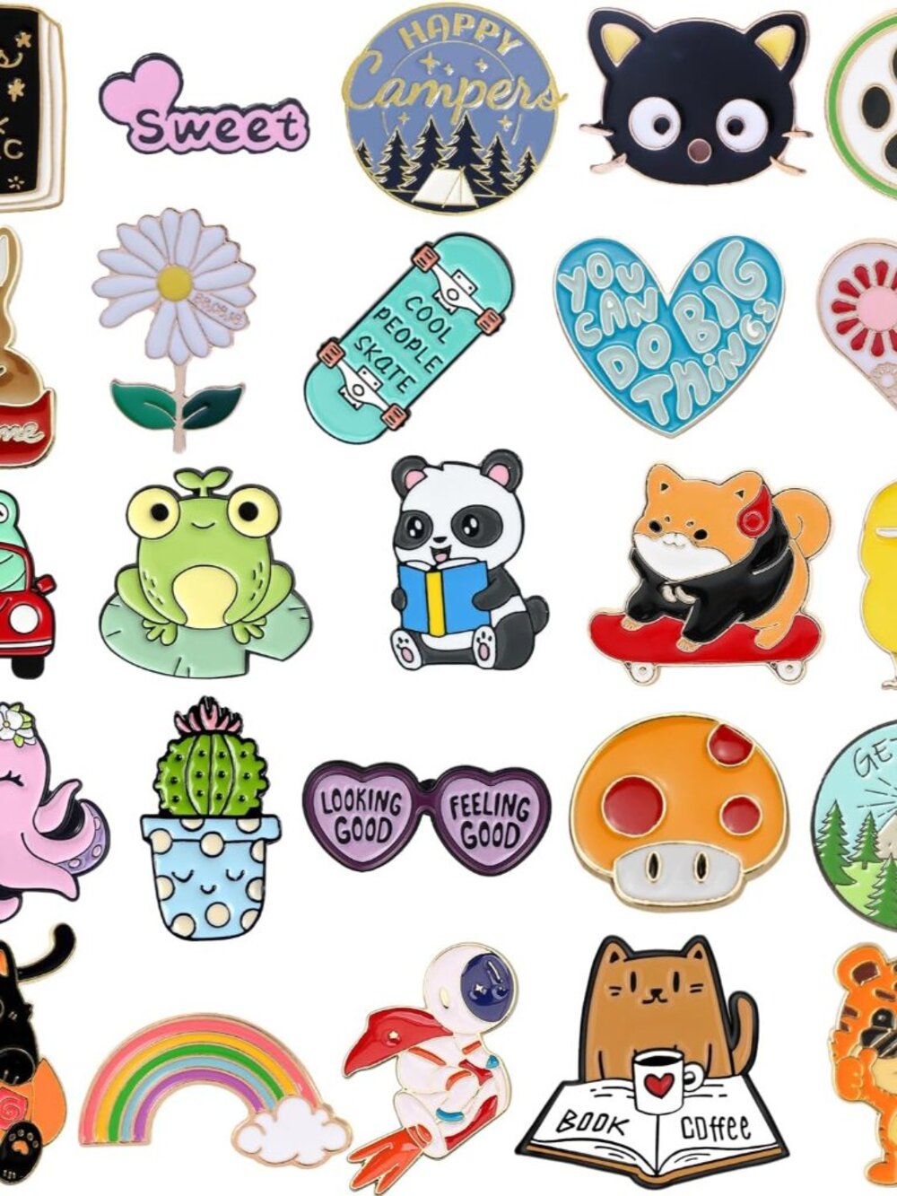 30/60/100 Mixed Cute Enamel Pins Bulk for Women & Girls,Funny Anime Backpack Pin - Picture 4 of 7